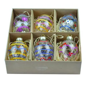 Small clear hanging Easter decoration hand painted blown glass egg for sale