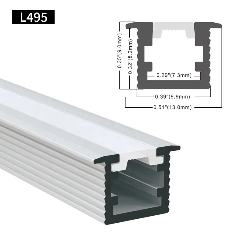 Lâmpada embutida de teto linear com PC, perfil de alumínio de extrusão de canal de liga 6063, 1M, 2M, 3M, faixa de iluminação LED