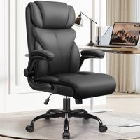 Chaise de bureau de direction haut de gamme avec dossier haut, appui-tête, accoudoirs et repose-pieds rembourrés, base métallique, charge maximale 400 lb