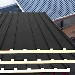 Paneles de Techo de Aluminio Modernos para Exteriores, Aislamiento Térmico, Revestimiento Exterior, Paneles Sándwich de Poliuretano para Casas Prefabricadas, Venta al Por Mayor - Product Image 1