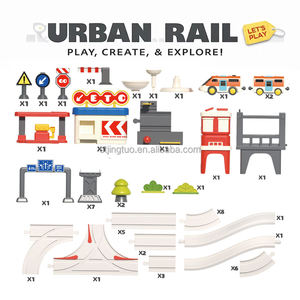 Ensemble <span class=keywords><strong>de</strong></span> jouets <span class=keywords><strong>de</strong></span> construction urbaine <span class=keywords><strong>de</strong></span> ville 55 pièces avec circuit <span class=keywords><strong>de</strong></span> train électrique B/O et voies <span class=keywords><strong>de</strong></span> <span class=keywords><strong>course</strong></span> - Product Image 4
