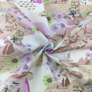 Tissu imprimé en popeline de coton 100% Offre Spéciale Hawaii Design avec maisons et motif floral pour chemises et accessoires pour filles - Product Image 4
