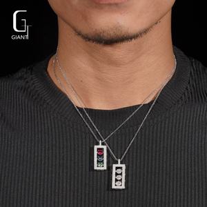 Colgante de Moissanita Redonda con Corte Brillante, Plata 925, VVS, Diseño de Semáforo, Joyería Fina Personalizada de Hip Hop para Hombre, Colgante de Diamante de Moissanita - Product Image 6