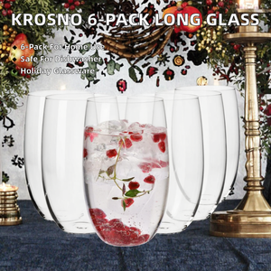 Vasos de Agua de Vidrio <span class=keywords><strong>Krosno</strong></span>, Paquete de 6, Aptos para Lavavajillas y Microondas, para Uso en el Hogar, Restaurantes y Festividades, 401-500 ml - Product Image 2