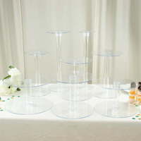 Ensemble de supports à gâteaux en acrylique transparent à 8 niveaux, présentoir à cupcakes, socle à desserts pour mariage, fête d'anniversaire