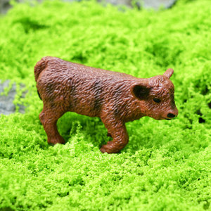 Figurines d'animaux sauvages de simulation transfrontalière, <span class=keywords><strong>série</strong></span> Vache, jouet en PVC, vache laitière jaune, jersey de combat tibétain - Product Image 3