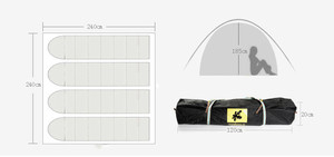Carpa de Camping Familiar de Lujo, Impermeable, para 4 Estaciones, de Apertura Rápida, para Fiestas al Aire Libre, Bodas, Campamentos y Parques - Product Image 6