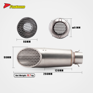 Système d'échappement pour moto Yamaha <span class=keywords><strong>MT09</strong></span> en acier inoxydable, montage bas, coupe courte oblique, silencieux nid d'abeille 60 mm, 2014-2024, style agressif - Product Image 5