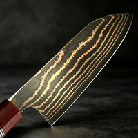 Couteau Santoku XITUO en acier Damas forgé à la main pour couper la viande, le poisson et les légumes, pour cuisines domestiques et commerciales