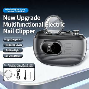Coupe-ongles électrique sans fil automatique à 2 vitesses avec lumière LED pour bébé, <span class=keywords><strong>lime</strong></span> à ongles et boîte de rangement - Product Image 1