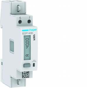 ECP140D Personalizzabile con contatore monofase Hagers da 40 A con uscita a impulsi MID 1 modulo - Product Image 1