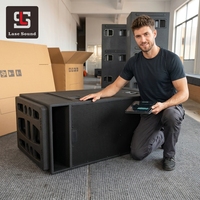 Subwoofer Profesional Audio 18 Inch, Double Bass Subwoofer 18 Inch, Woofer 18 Inch, Daya 1600W, Sistem Suara PA, Kotak Bass DJ