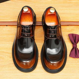 Nouvelles chaussures habillées pour hommes en cuir italien à trois couches, à talon haut, longues et plates, tendance, pour les occasions formelles, les mariages - Product Image 6