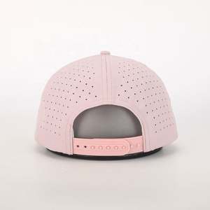 BSCI venta al por mayor personalizado 5 Panel Gorras poliéster bordado Logo láser corte agujero sombrero Oem alta calidad impermeable deporte gorra de béisbol - Product Image 5