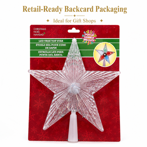 Estrella Grande de 24 cm para la Punta del Árbol de Navidad, con Luces LED Multicolores, Funciona con Pilas, para Decoración de Halloween, Cumpleaños y Festividades - Product Image 5