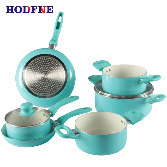 High-Quality Aluminum Non-Stick Cookware Set 8-Piece Ceramic Coating Easy to Clean for Home
