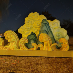 Sculpture en fibre de verre de rocher lumineux, montagne artificielle, décoration paysagère extérieure faite à la main - Product Image 5