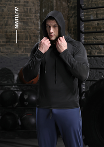 Felpe con cappuccio Pullover da uomo magliette da allenamento da corsa ad asciugatura rapida ad alta elasticità maglietta a maniche lunghe da palestra per Fitness compressa sportiva - Product Image 4