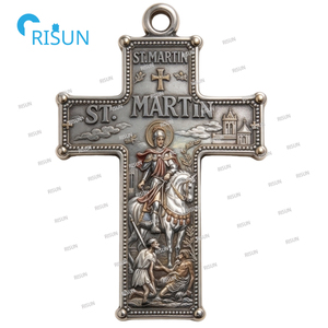 Collar con Colgante <span class=keywords><strong>de</strong></span> Medalla <span class=keywords><strong>de</strong></span> San Martín <span class=keywords><strong>de</strong></span> Tours, Oración Católica Religiosa, Medalla Personalizada <span class=keywords><strong>de</strong></span> San Martín <span class=keywords><strong>de</strong></span> Tours - Product Image 4