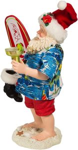 16 Inch (about 40.6 Cm) Resin Art Deco <b>Standing</b> Tropical Santa Claus Christmas Ceramic Coaster - Product Image 3