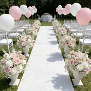 Bolas de Flores de Rosa de Seda Artificiales Realistas Personalizadas, Centro de Mesa de Tela Blanca, Decoración de Boda Hecha a Mano, Impermeable - Product Image 2