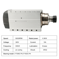 Husillo Matic de 6.0Kw Refrigerado por Aire, Motor de Husillo de 18000rpm Er32 para Kits de Grabado y Fresado, Gran Venta