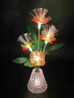 Lampu Bunga Artifisial Serat Optik LED RGB Dekoratif Rumah Gaya Farmhouse, CRI Tinggi 80-90, Multiwarna Berkedip, Alas Akrilik, 20000