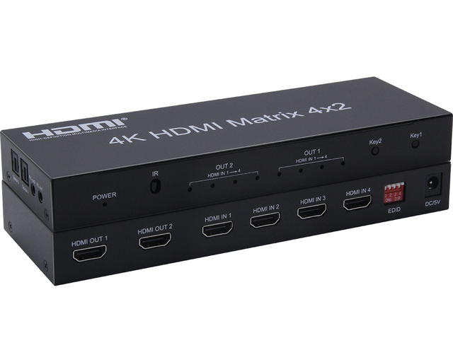 New Model 4K HDMI Matrix 4x2 R/L ARC for TV