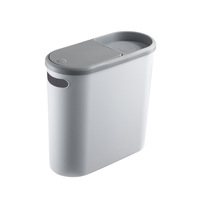 DS5247 Poubelle mince en plastique Poubelle pour cuisine salle de bain Poubelle étroite avec couvercle de presse