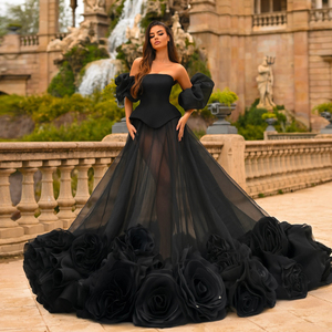 Short Black Dress - Puffy Sleeve Mini Dress for Women