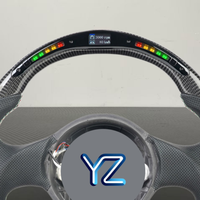Volant de voiture en cuir perforé en fibre de carbone en forme de D avec affichage LED YZ pour Lamborghini Gallardo Lp570 Lp500 Upgrade