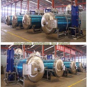เครื่องนึ่งฆ่าเชื้อแบบอัตโนมัติชนิดแนวนอน ยี่ห้ออินดัสเทรียล โมเซน พร้อมระบบฉีดน้ำแรงดันสูง สำหรับอาหารกระป๋องประเภทแกง/ซอสพริกบรรจุซอง - Product Image 5