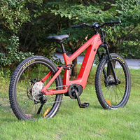 Vélo électrique VTT en fibre de carbone 1000w 1200w à entraînement moyen 29 48v 52v 15Ah 17.5Ah
