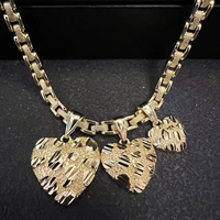 Collier pendentif en forme de cœur avec breloque en forme de pépite d'or au design unique Hip Hop pour femmes/hommes, bijoux en dropshipping