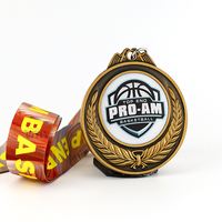 Médaille de champion de tournoi de basketball en alliage de zinc personnalisée, gravée en profondeur avec le logo du basketball, récompense de prestige sportif de haute qualité