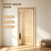 Porte de chambre en pin massif OEM, porte en bois brut non finie pour le marché mondial de la décoration intérieure