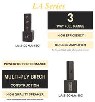 Système Audio Professionnel Actif 3 Voies Plein Spectre avec Module d'Amplification DSP et Subwoofer de 18 Pouces