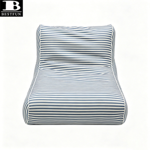 Fauteuil de piscine gonflable confortable, flotteur de natation, lit flottant rayé marin, canapé aquatique pour hôtel de luxe, resort, lac - Product Image 5