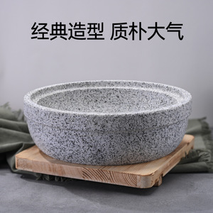 Stone Pet Bowl Extra Large Thick Ceramics Cat Dog Food Water Bowl Anti Tipping Stable Design - Product Image 2