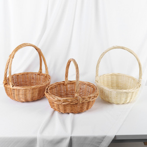 Портативная корзина для хранения овощей и фруктов из ротанга - Product Image 1