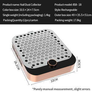 Collecteur de poussière pour ongles avec bouton de vitesse, écran LCD, déflecteur magnétique, longue durée de vie de la batterie, nettoie les débris pour un usage domestique ou en salon - Product Image 5