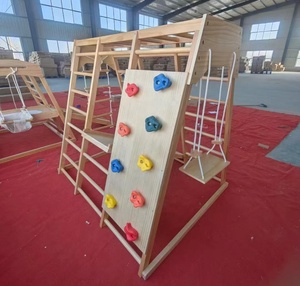 Montessori leo khung bằng gỗ leo chơi đặt pikler gỗ phòng tập thể dục mẫu giáo cho trẻ mới biết đi chơi trong nhà - Product Image 4