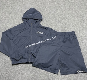 Custom Polyester Reflective Waterproof Windproof Nylon Jacket and Track Pants Zip up Blank <strong>Oversized</strong> <strong>Jogger</strong> Sets Nylon Tracksuit - Product Image 6