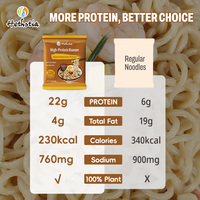 Low Sugar Low Fat Tonkotsu Black Garlic Oil Ramen 22g Vegan Non Fried Non GMO High Protein Instant Noodles Bag