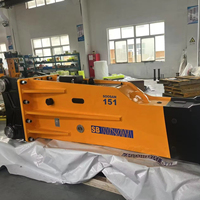 Marteau brise-roche hydraulique SB151 pour excavatrices de 35-40 tonnes, garantie 1 an, 3897 kg, burin jaune 140 mm, usage construction et exploitation minière