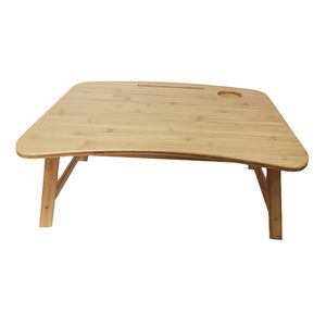 Bamboo And <b>Wood</b> Computer <b>Desk</b> Foldable Adjustable For Bed Study Modern Minimalist Design Walnut Color <b>Solid</b> <b>Wood</b> - Product Image 4