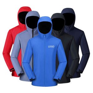Veste de randonnée unisexe personnalisée, imperméable, respirante, légère, coupe-vent, avec capuche, fermeture éclair, service OEM - Product Image 1