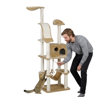 Arbre à chat et tour multi-niveaux en sisal durable pour intérieur avec hauteur réglable - Maison à gratter de luxe pour chat