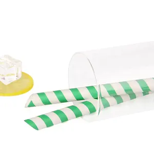 Biodegradable striped wedding paper straws decorative jumbo brunt gestreift papier trinkhalm for drinking