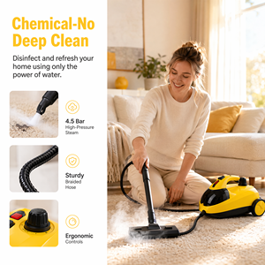 PST528 Multi-Purpose Steam Cleaner 1500W 4.5Bar High Temp for Home Floor <b>Carpet</b> Car Upholstery - Product Image 2